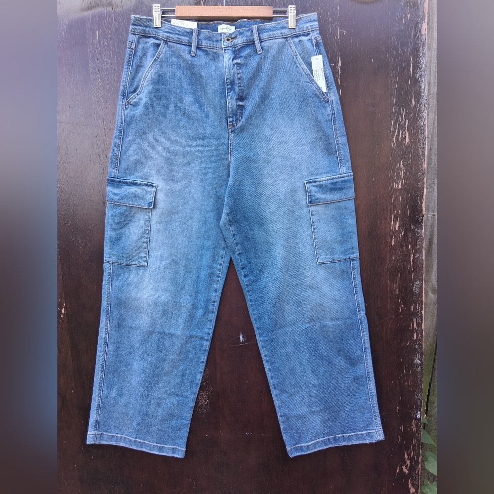 Women Blue Cargo Jeans